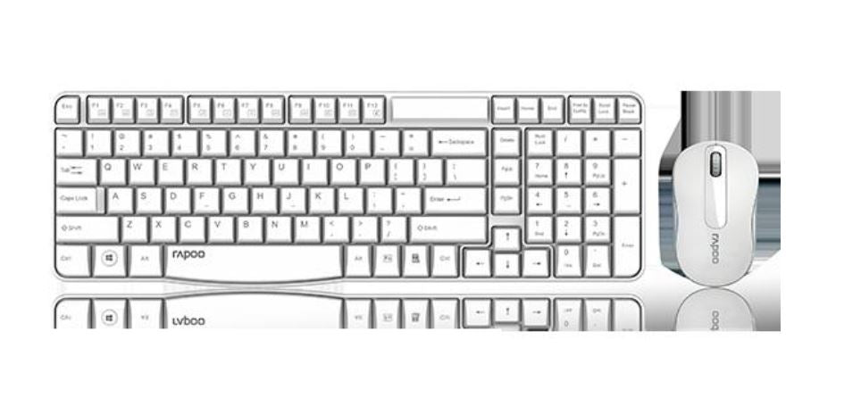 RAPOO X1800S 2.4GHz Wireless Optical Keyboard Mouse Combo Black - 1000DPI Nano Receiver 12m Battery (White) By Order RAPOO X1800S 2.4GHz Wireless Optical Keyboard Mouse Combo Black - 1000DPI Nano Receiver 12m Battery (White) By Order